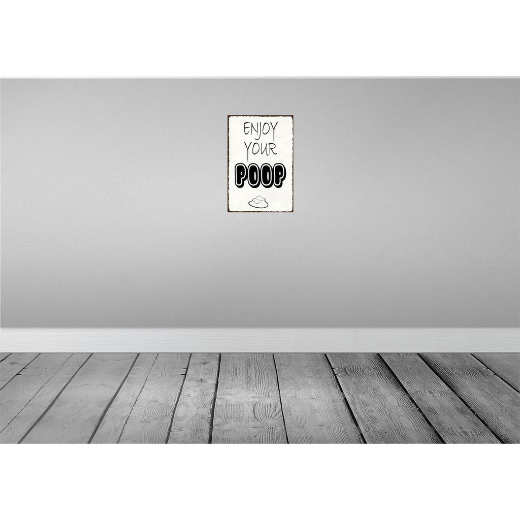 [LA-114992-H] Holzschild 30x20 cm enjoy your poop Badezimmer Dekoration Bild 2