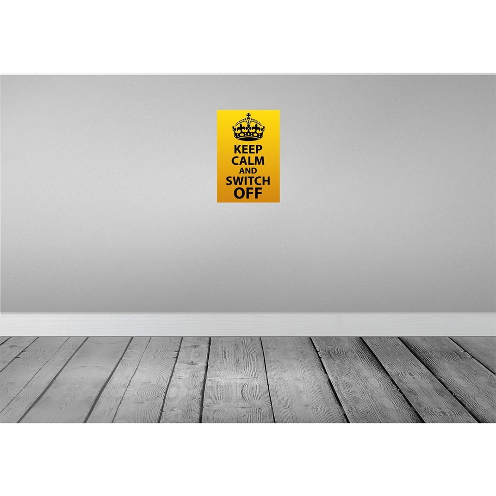 [LA-115016-2030] Blechschild 30x20 cm Keep Calm and switch off Yoga Bild 2