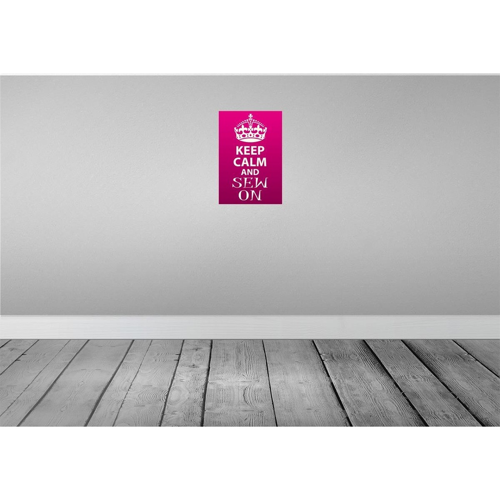 [LA-115018-H] Holzschild 30x20 cm Keep Calm and sew on Bild 2