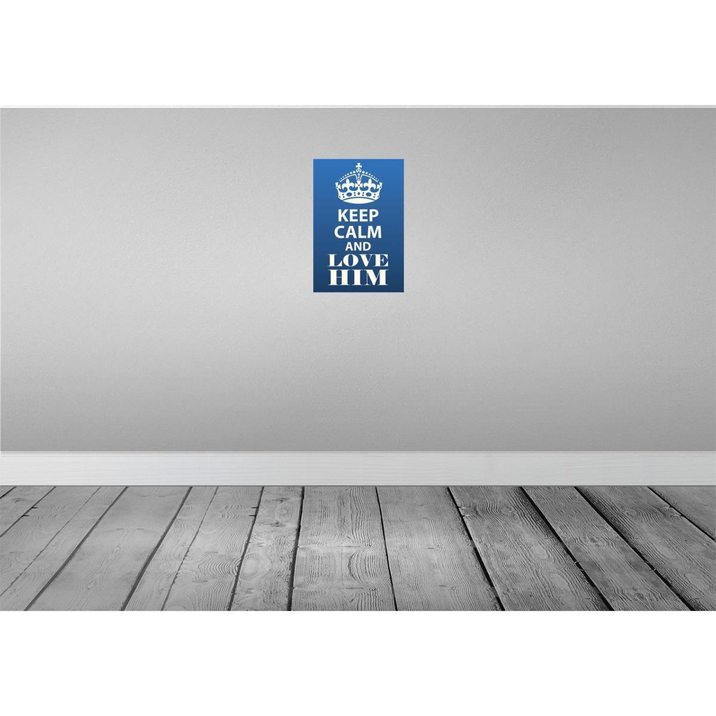 [LA-115023-2030] Blechschild 30x20 cm Keep Calm and love him Yoga Bild 2