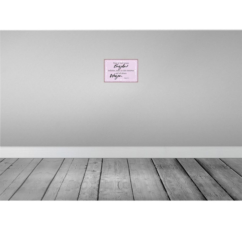 [LA-115036-H] Holzschild 20x30 cm er hat seinen Engeln befohlen Dekoration Bild 2