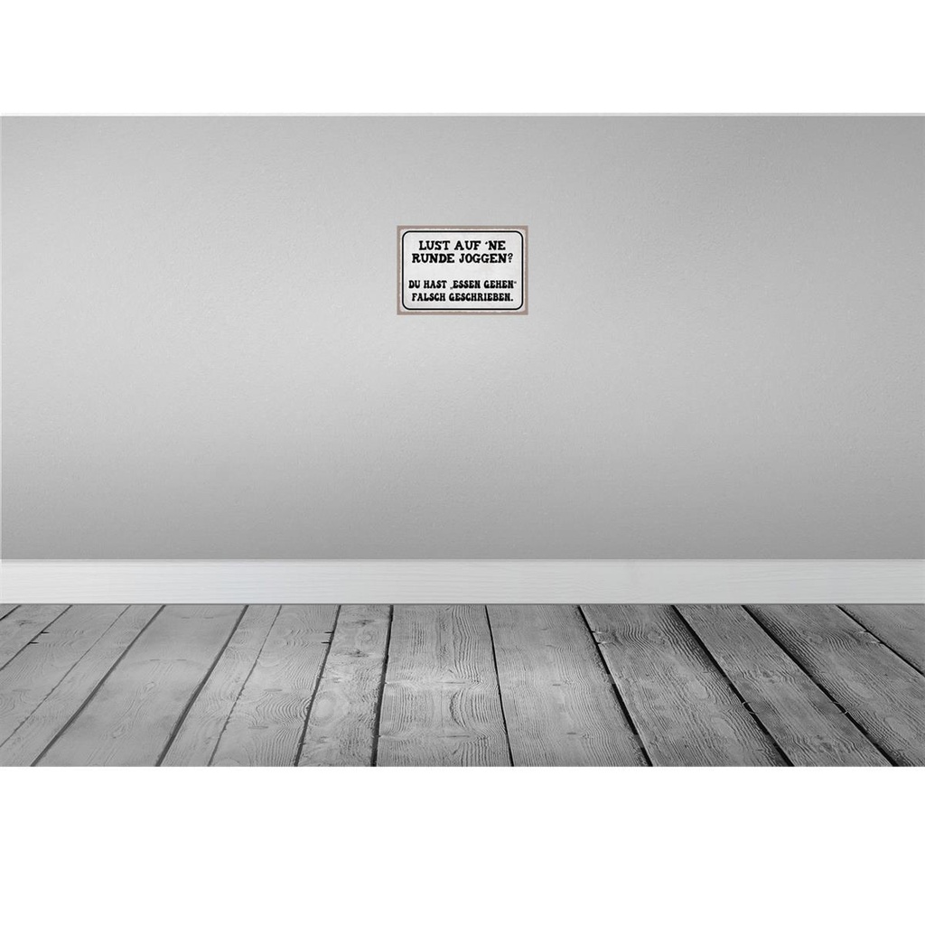 [LA-115054-2030] Blechschild 20x30 cm Lust Runde Joggen essen gehen Trinken Bild 2