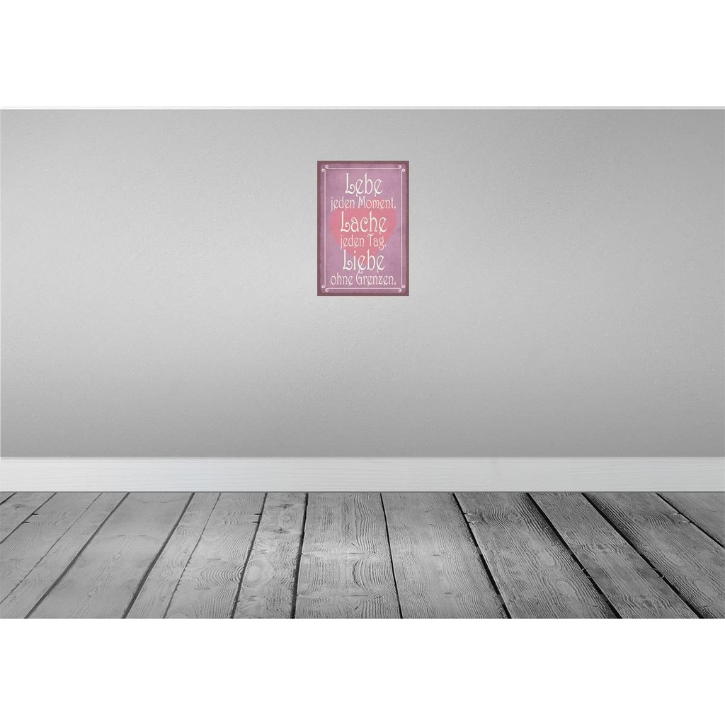 [LA-115057-H] Holzschild 30x20 cm Lebe jeden Moment Lache Liebe Dekoration Bild 2
