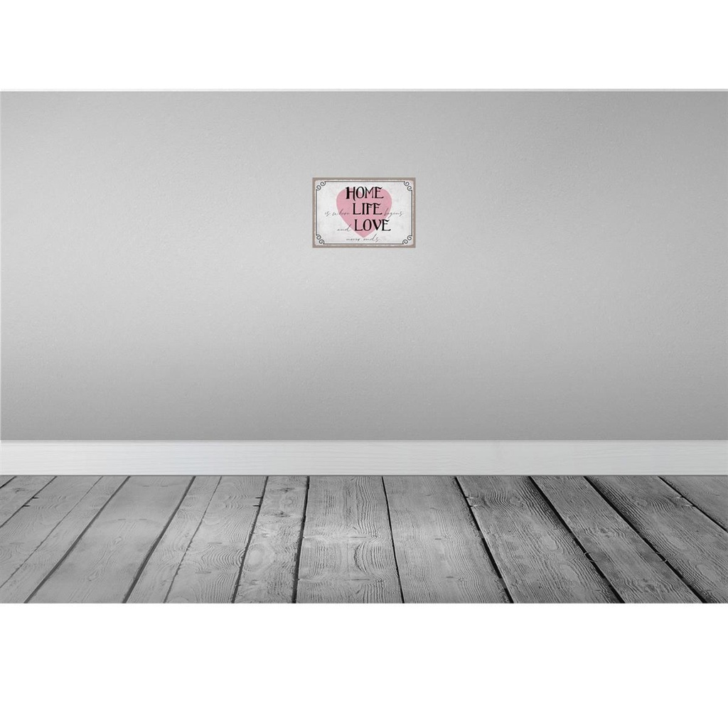 [LA-115063-H] Holzschild 20x30 cm Home Life Love never ends Dekoration Bild 2