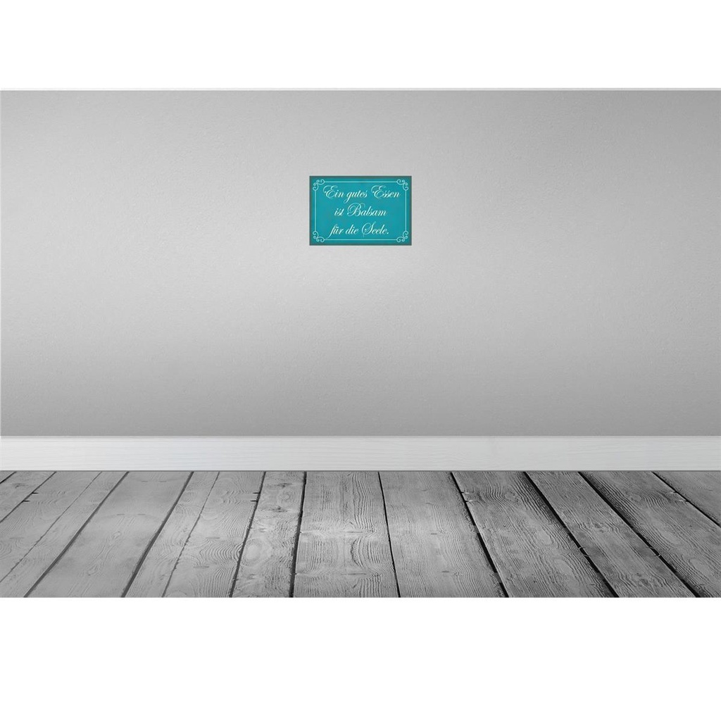 [LA-115091-2030] Blechschild 20x30 cm gutes Essen Balsam für die Seele Spruch Zitat Bild 2