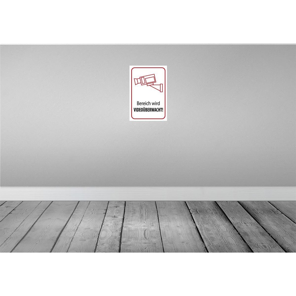 [LA-115107-H] Holzschild 30x20 cm Bereich wird videoüberwacht Dekoration Bild 2