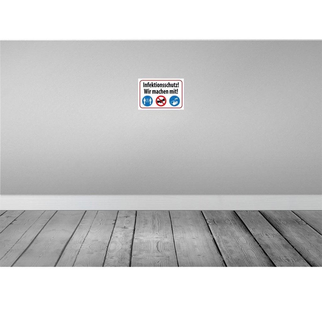 [LA-115112-2030] Blechschild 20x30 cm Infektionsschutz wir machen mit Warnschild Hinweisschild Sicherheit Vorsicht Bild 2