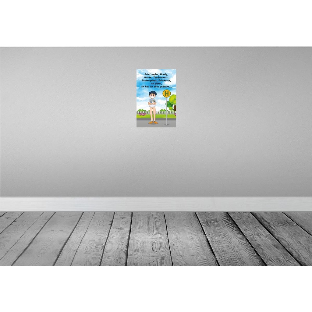 [LA-115170-H] Holzschild 30x20 cm Maske Impfausweis alles gedacht Spruch Zitat Bild 2
