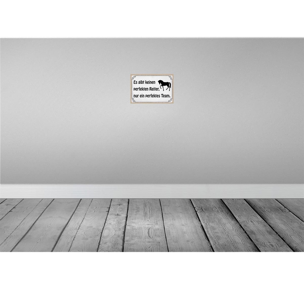 [LA-115182-2030] Blechschild 20x30 cm es gibt keinen perfekten Reiter Spruch Zitat Bild 2