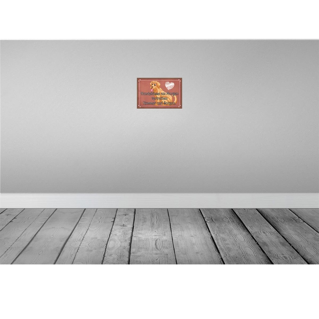 [LA-115189-H] Holzschild 20x30 cm Hundeküsse Kummer und Sorgen Tier Haustier Bild 2