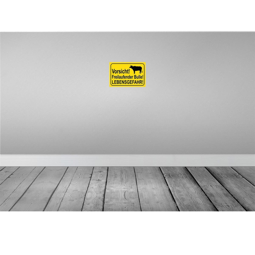 [LA-115208-2030] Blechschild 20x30 cm Vorsicht freilaufender Bulle Warnschild Hinweisschild Sicherheit Bild 2