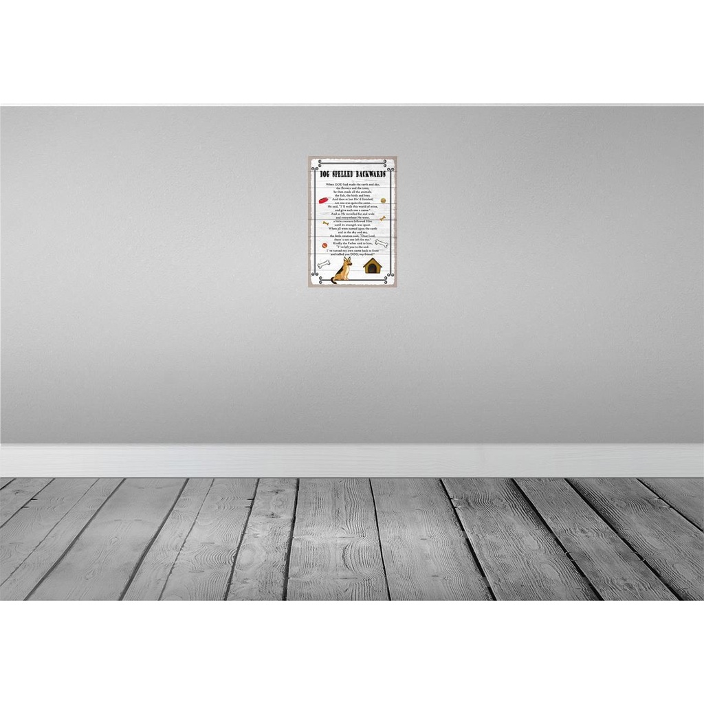 [LA-115248-H] Holzschild 30x20 cm Dog spelled backwards my friend Tier Haustier Bild 2
