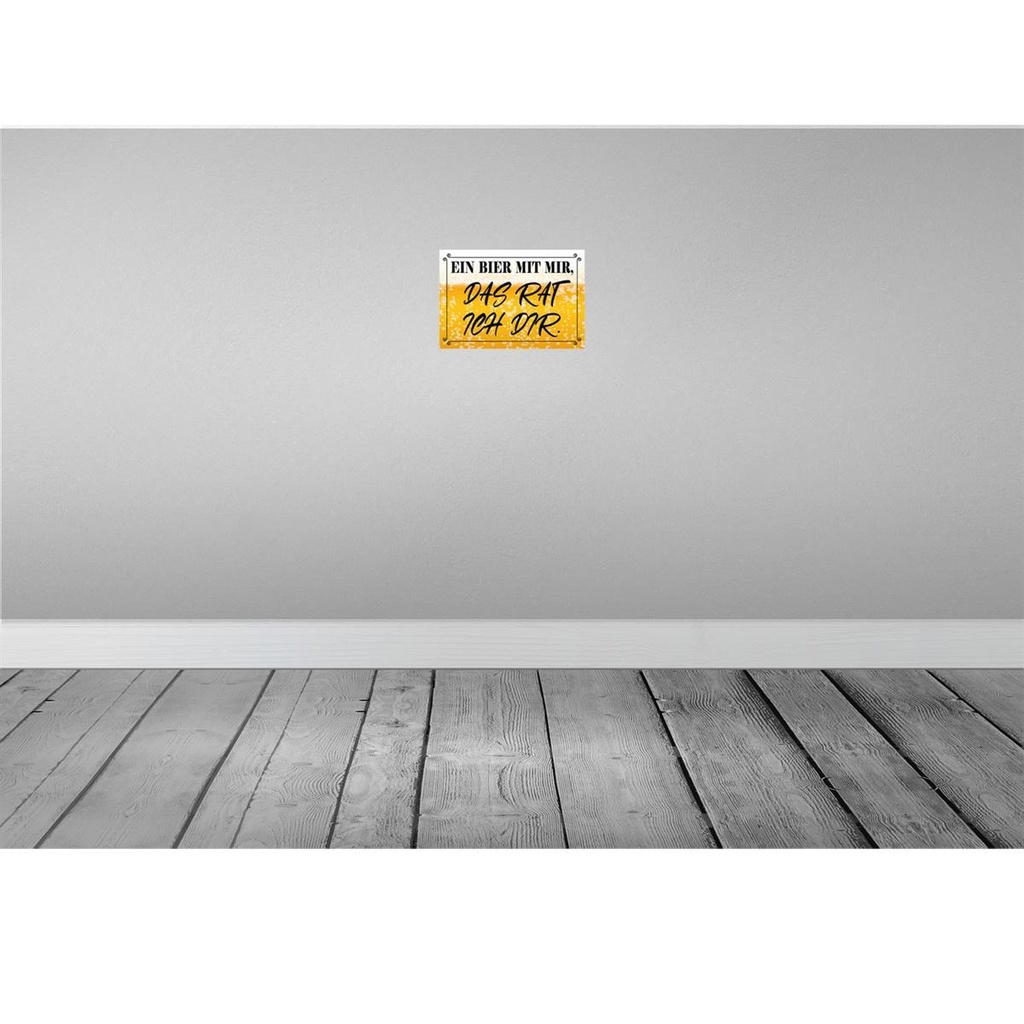 [LA-115256-2030] Blechschild 20x30 cm ein Bier mit mir das rat ich dir Spruch Zitat Bild 2