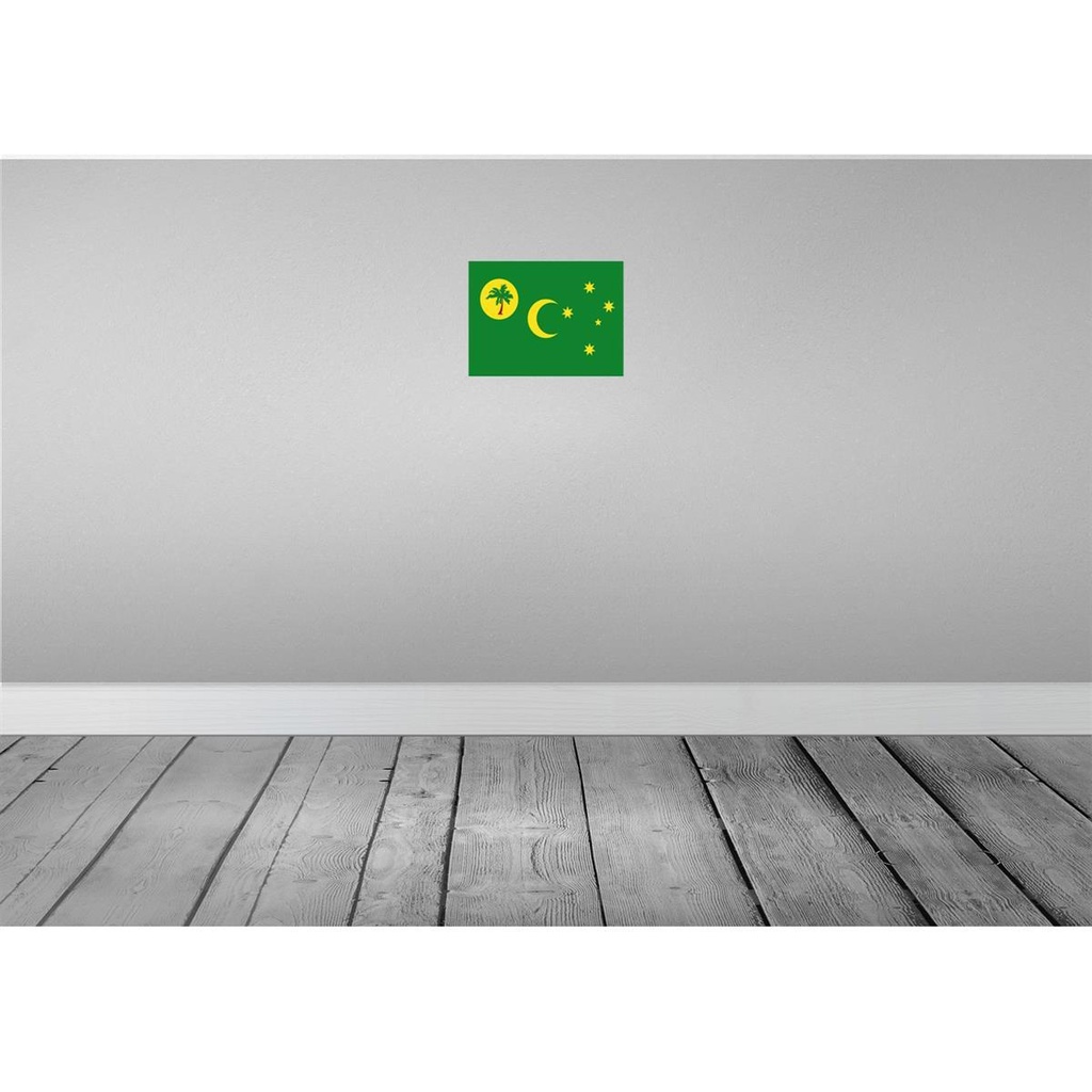 [LA-115321-H] Holzschild 20x30 cm Kokosinseln Cocos Islands Flagge Fahne Wappen Bild 2