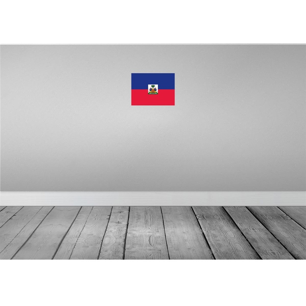 [LA-115366-H] Holzschild 20x30 cm Haitis Haiti Flagge Fahne Wappen Bild 2