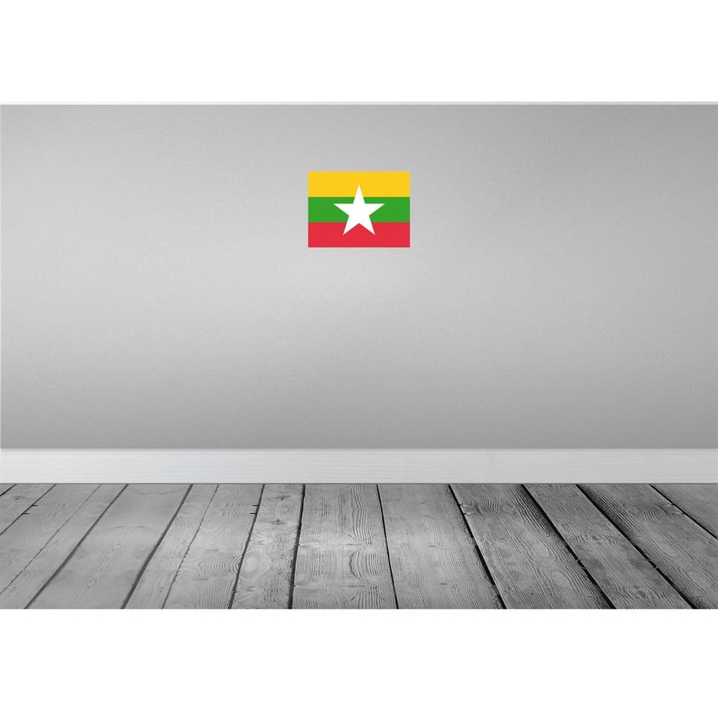 [LA-115417-H] Holzschild 20x30 cm Myanmars Myanmar Flagge Fahne Wappen Bild 2