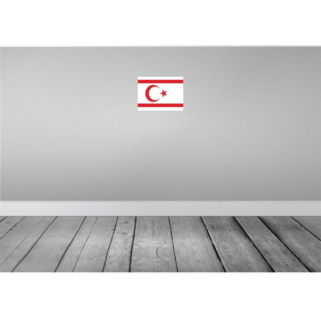 [LA-115429-H] Holzschild 20x30 cm Nordzypern Northern Cyprus Flagge Fahne Wappen Bild 2