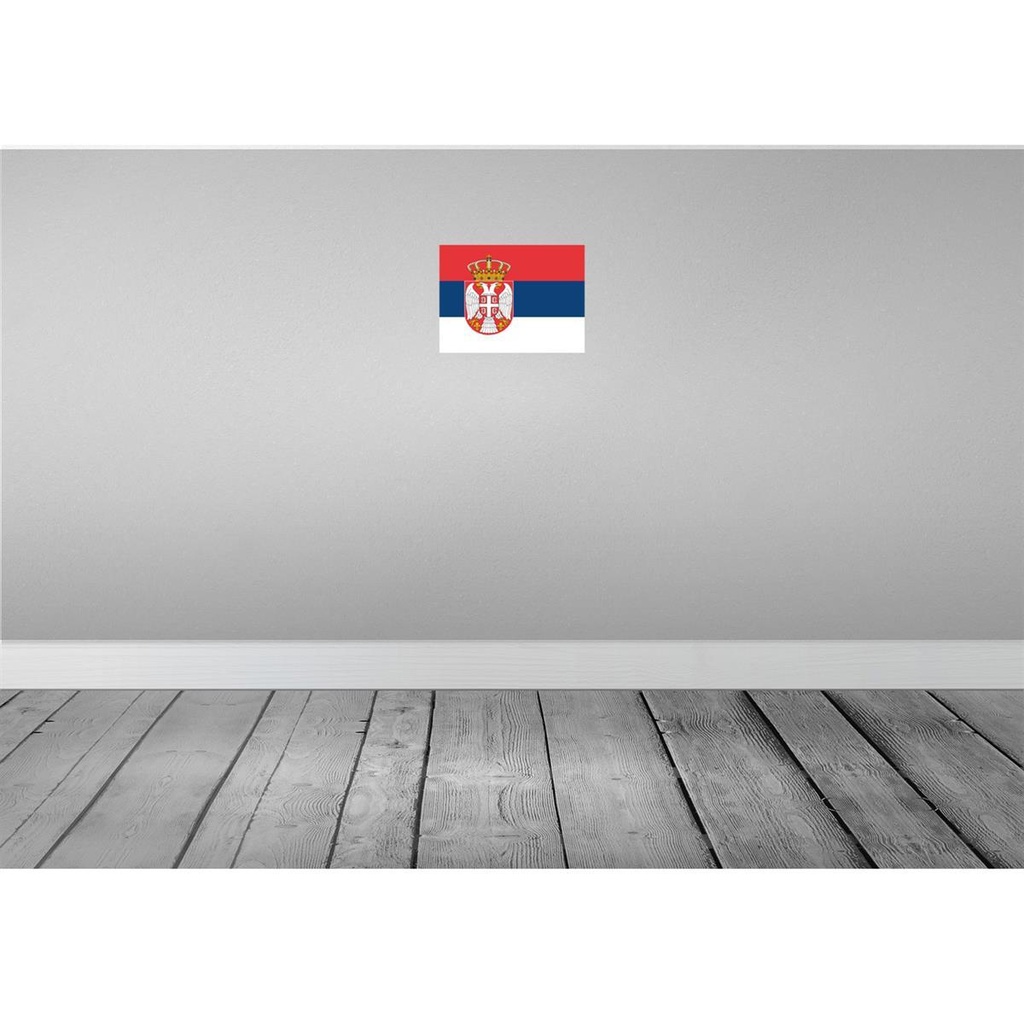 [LA-115458-H] Holzschild 20x30 cm Serbiens Serbia Flagge Fahne Wappen Bild 2
