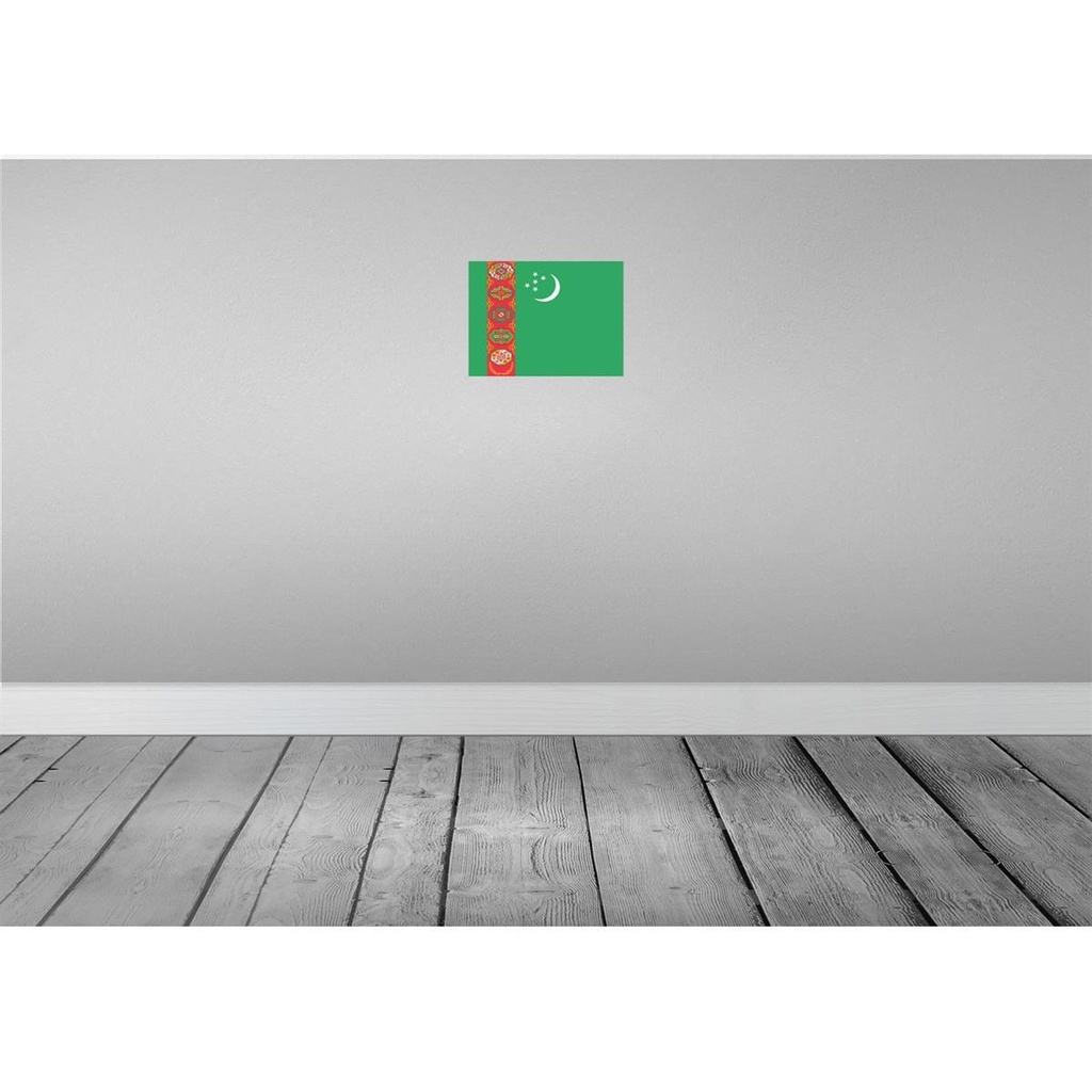 [LA-115488-H] Holzschild 20x30 cm Turkmenistans Turkmenistan Flagge Fahne Wappen Bild 2