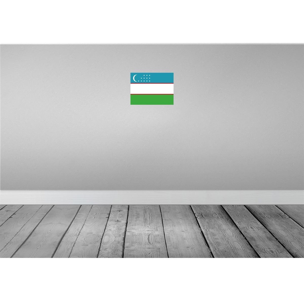 [LA-115496-H] Holzschild 20x30 cm Usbekistans Uzbekistan Flagge Fahne Wappen Bild 2
