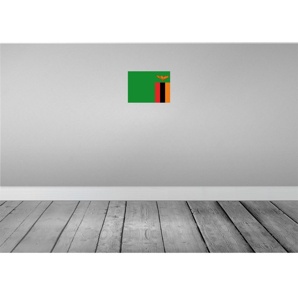 [LA-115505-H] Holzschild 20x30 cm Sambias Zambia Flagge Fahne Wappen Bild 2