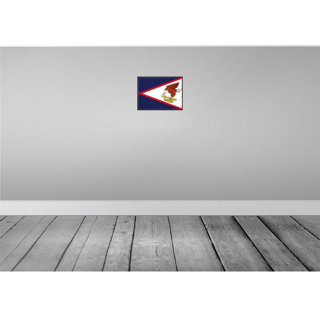 [LA-115511-H] Holzschild 20x30 cm American Samoa Flagge Fahne Wappen Bild 2