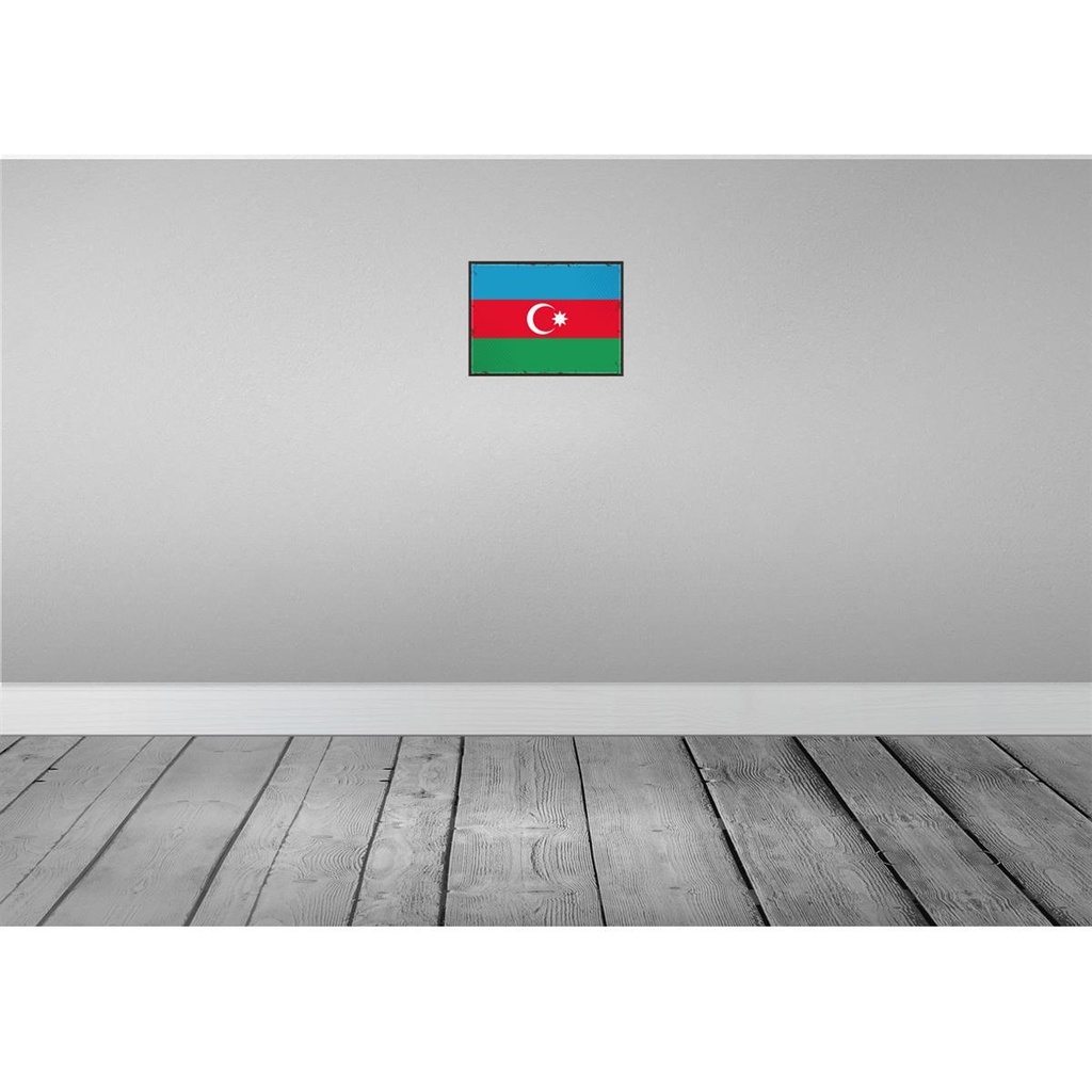 [LA-115520-H] Holzschild 20x30 cm Aserbaidschan Azerbaijan Flagge Fahne Wappen Bild 2