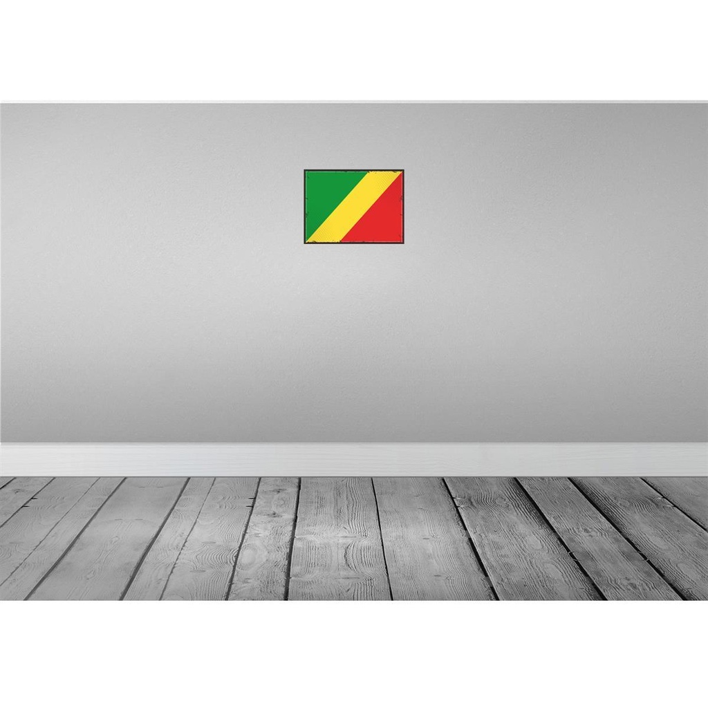 [LA-115552-H] Holzschild 20x30 cm Kongo the Congo Flagge Fahne Wappen Bild 2