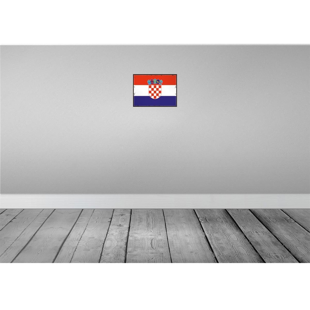 [LA-115555-H] Holzschild 20x30 cm Kroatiens Croatia Flagge Fahne Wappen Bild 2