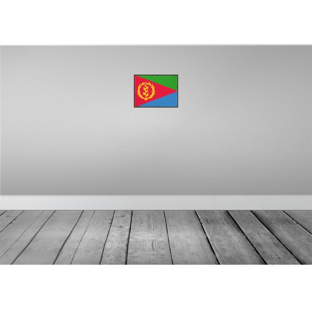 [LA-115570-H] Holzschild 20x30 cm Eritreas Eritrea Flagge Fahne Wappen Bild 2