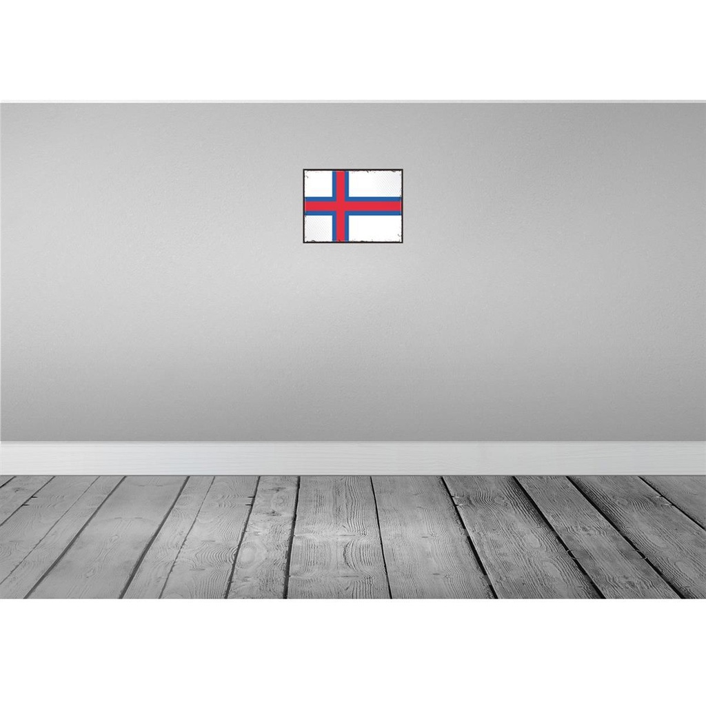 [LA-115574-H] Holzschild 20x30 cm Färöer Faroe Islands Flagge Fahne Wappen Bild 2