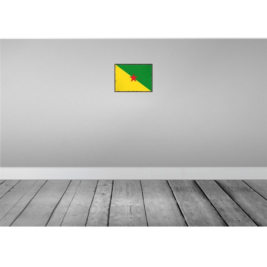 [LA-115578-H] Holzschild 20x30 cm Französisch?Guayanas Flagge Fahne Wappen Bild 2