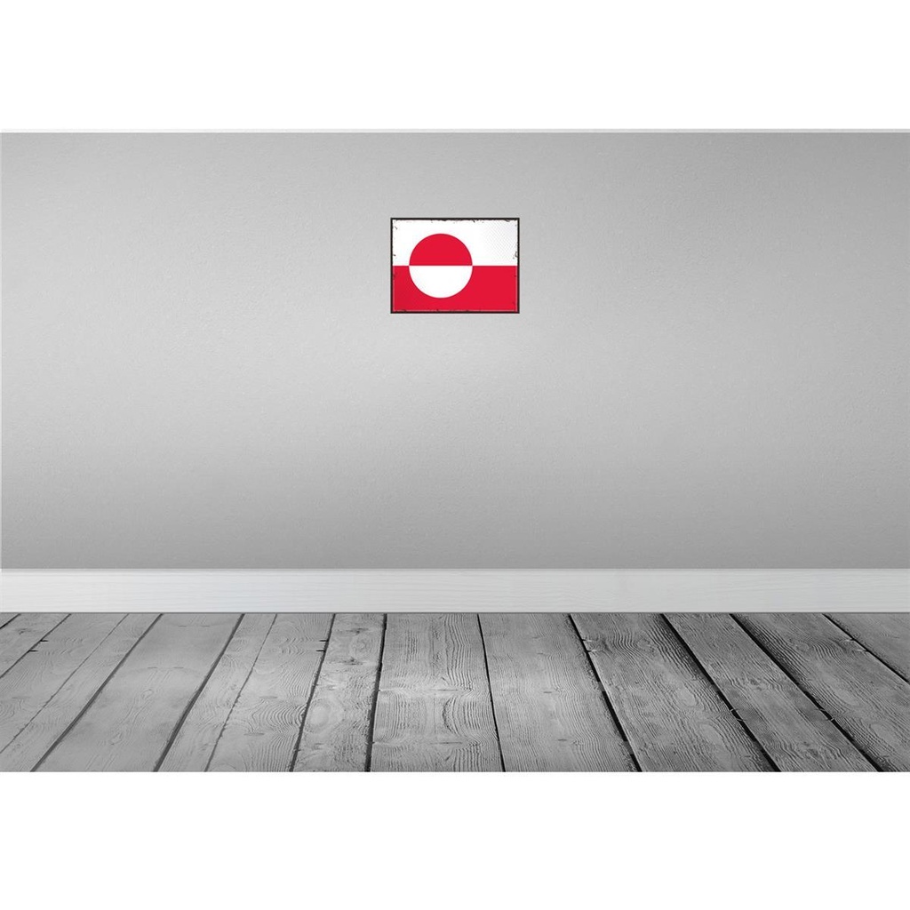 [LA-115586-H] Holzschild 20x30 cm Grönlands Greenland Flagge Fahne Wappen Bild 2