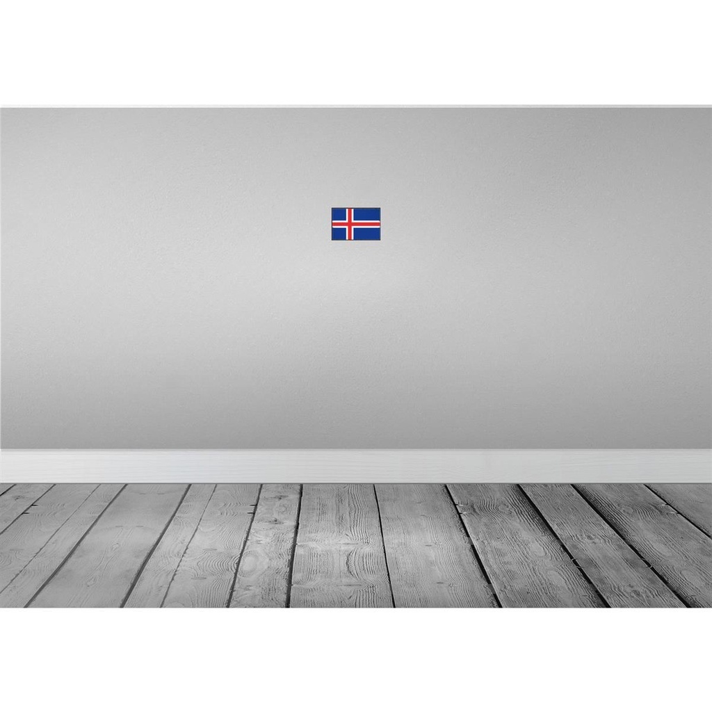 [LA-115599-1812-H] Holzschild 12x18 cm Islands Iceland Flagge Fahne Wappen Bild 2