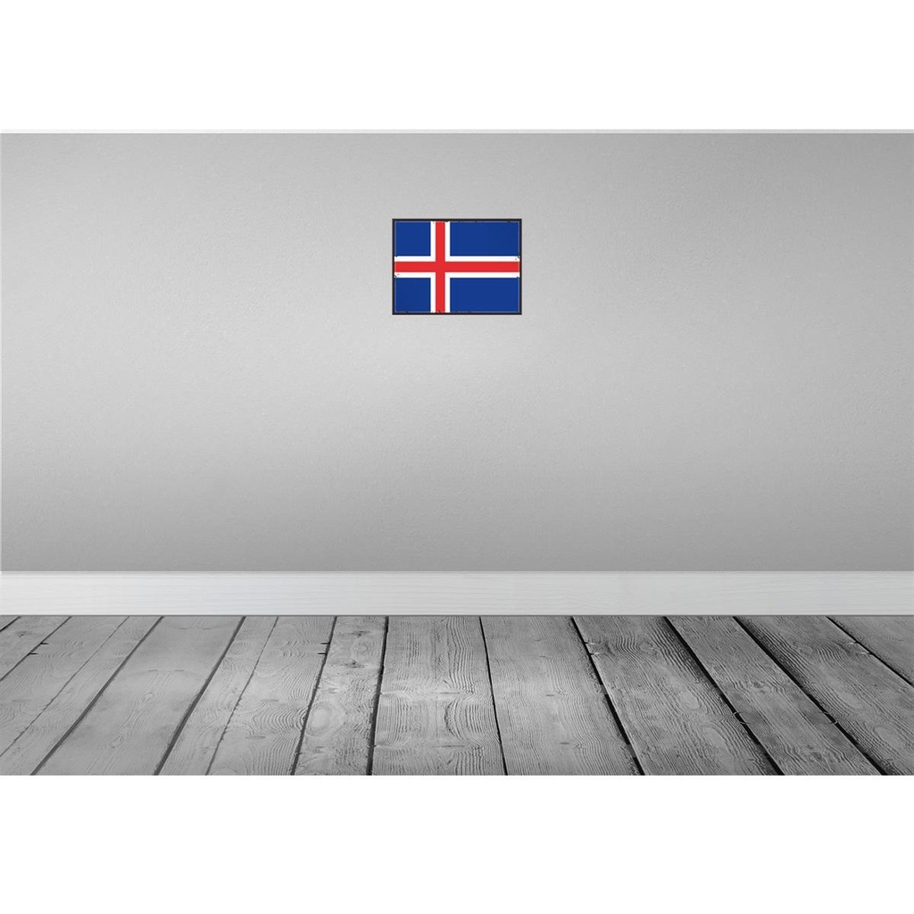 [LA-115599-H] Holzschild 20x30 cm Islands Iceland Flagge Fahne Wappen Bild 2