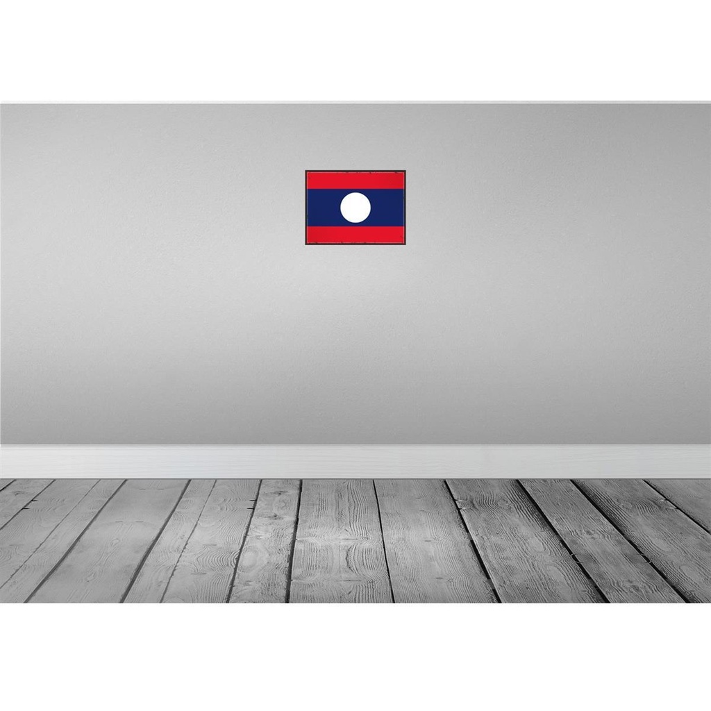 [LA-115617-H] Holzschild 20x30 cm Laos Flagge Fahne Wappen Bild 2