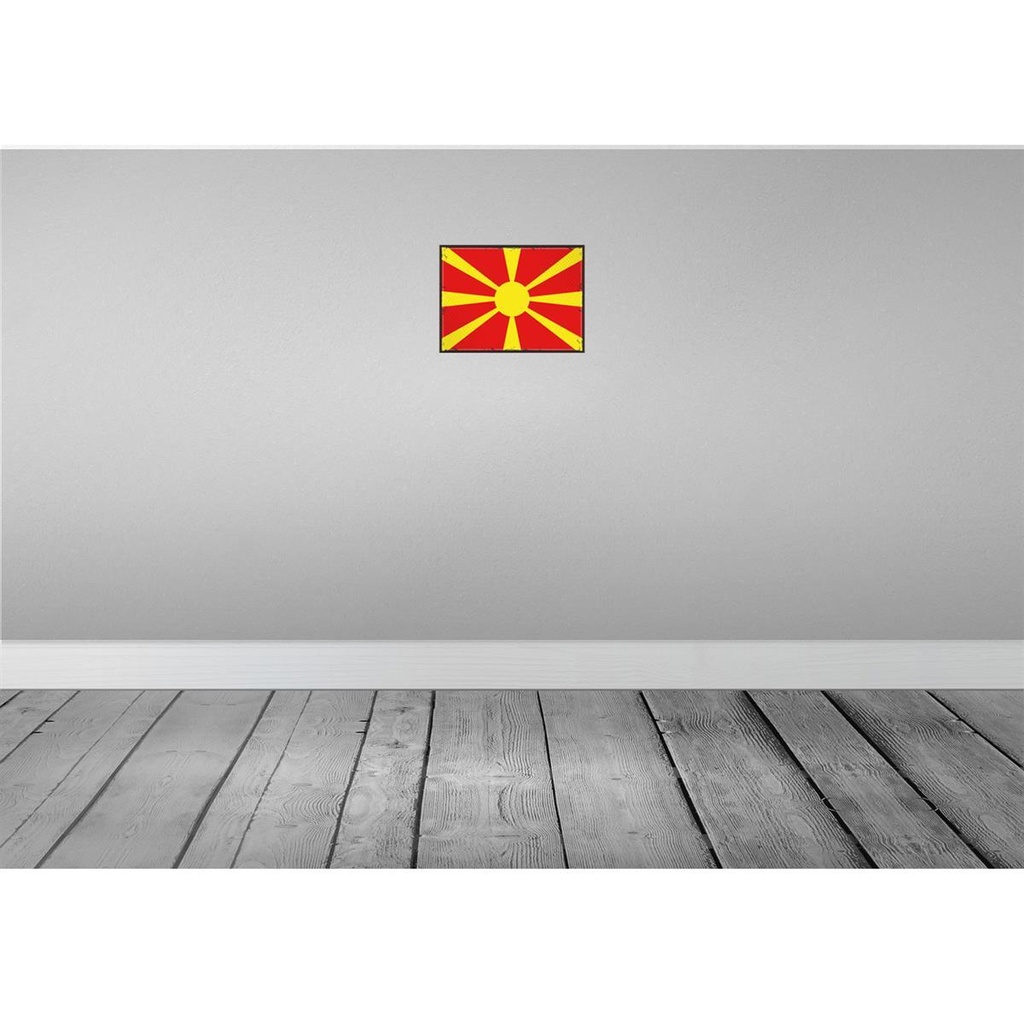 [LA-115627-2030] Blechschild 20x30 cm Mazedoniens Macedonia Flagge Fahne Wappen Bild 2