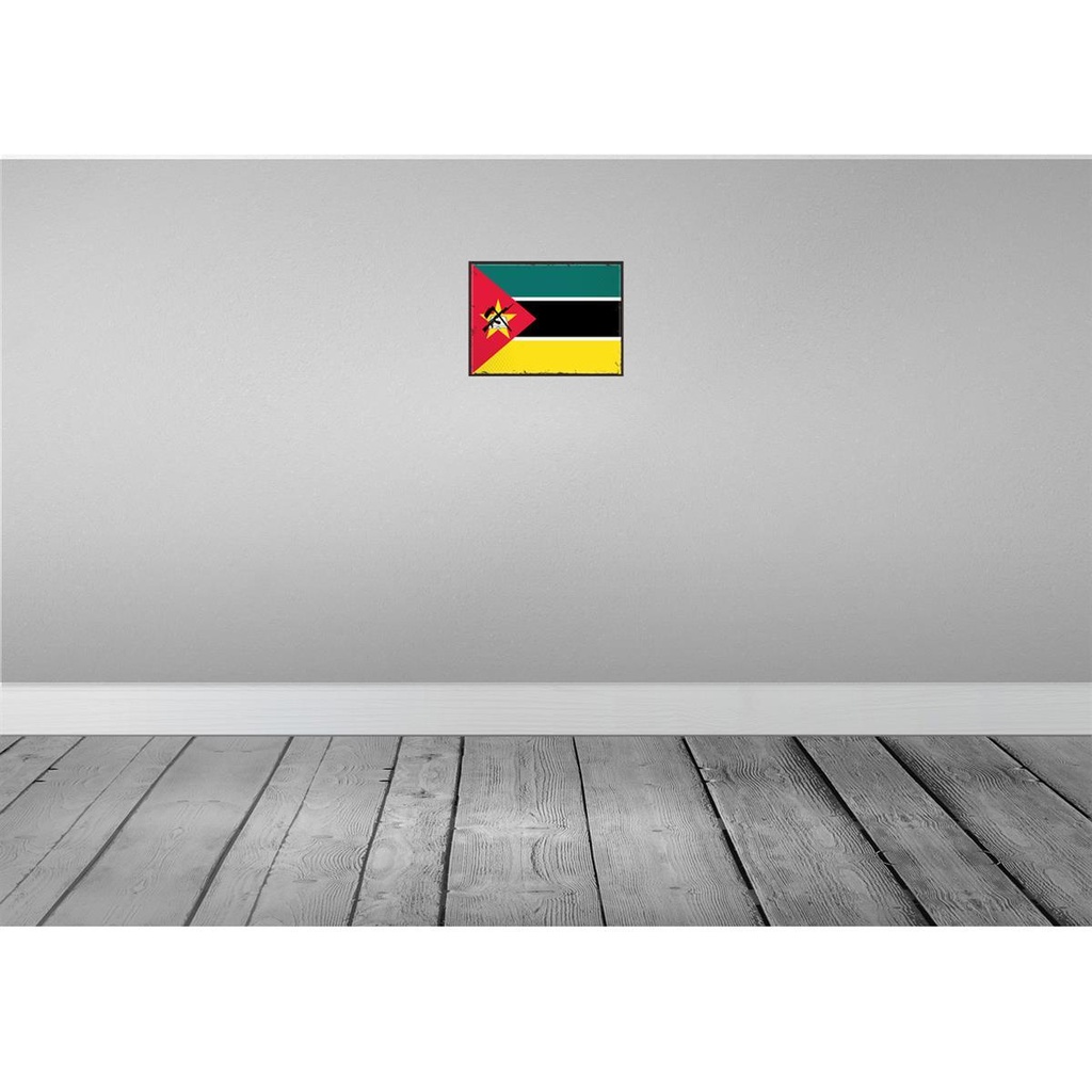 [LA-115644-2030] Blechschild 20x30 cm Mosambiks Mozambique Flagge Fahne Wappen Bild 2