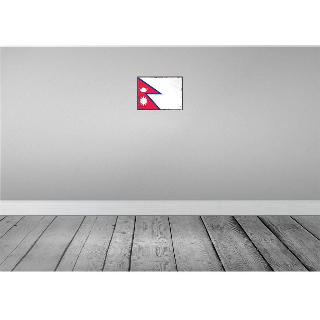 [LA-115648-2030] Blechschild 20x30 cm Nepals Nepal Flagge Fahne Wappen Bild 2