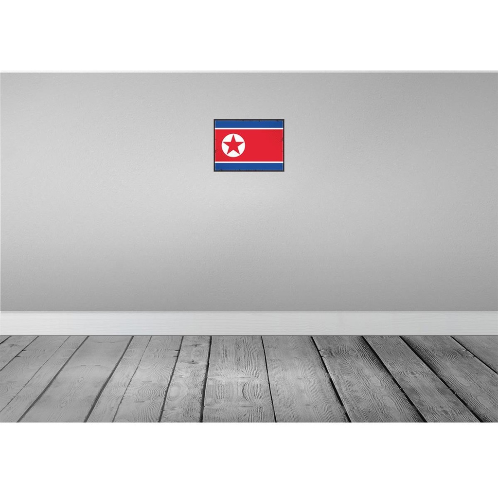 [LA-115659-H] Holzschild 20x30 cm Nordkoreas North Korea Flagge Fahne Wappen Bild 2