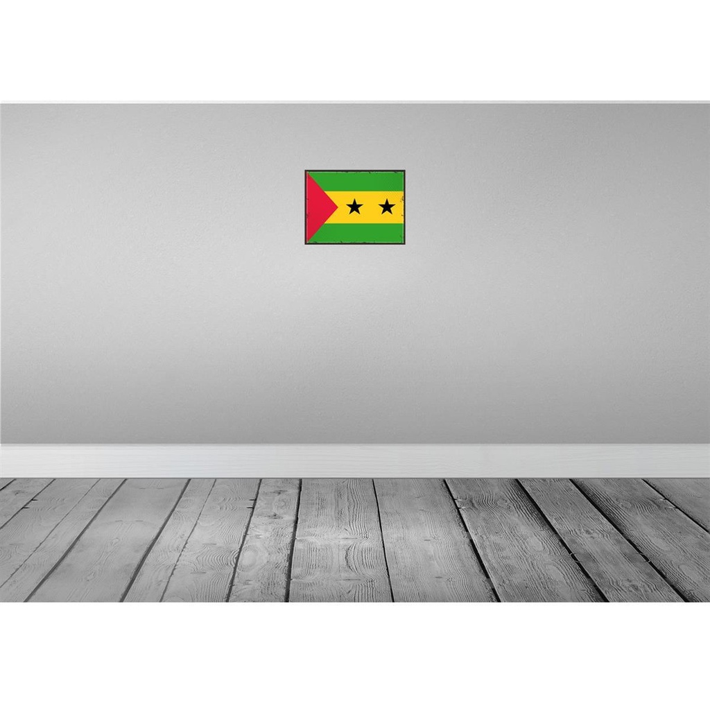 [LA-115681-2030] Blechschild 20x30 cm São Tomé und Príncipe Flagge Fahne Wappen Bild 2