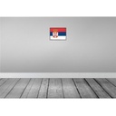 [LA-115686-H] Holzschild 20x30 cm Serbiens Serbia Flagge Fahne Wappen Bild 2