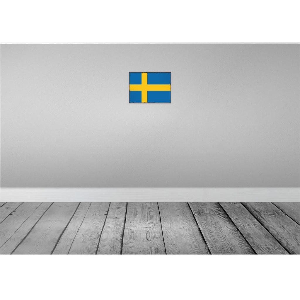 [LA-115701-2030] Blechschild 20x30 cm Schwedens Sweden Flagge Fahne Wappen Bild 2