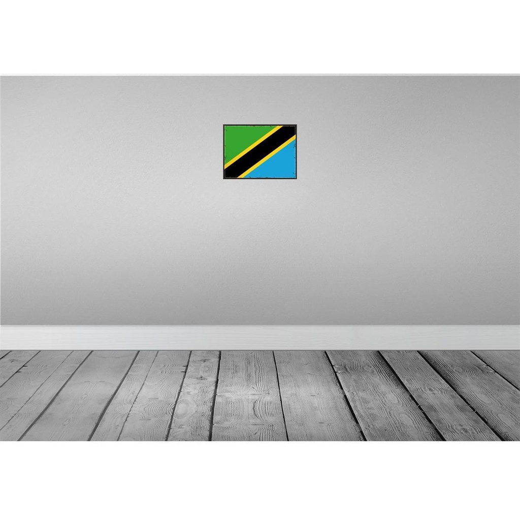 [LA-115706-H] Holzschild 20x30 cm Tansanias Tanzania Flagge Fahne Wappen Bild 2