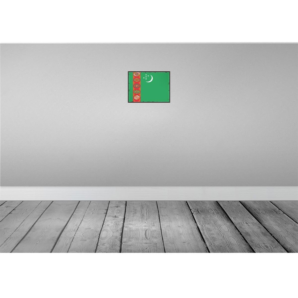 [LA-115716-2030] Blechschild 20x30 cm Turkmenistans Turkmenistan Flagge Fahne Wappen Bild 2
