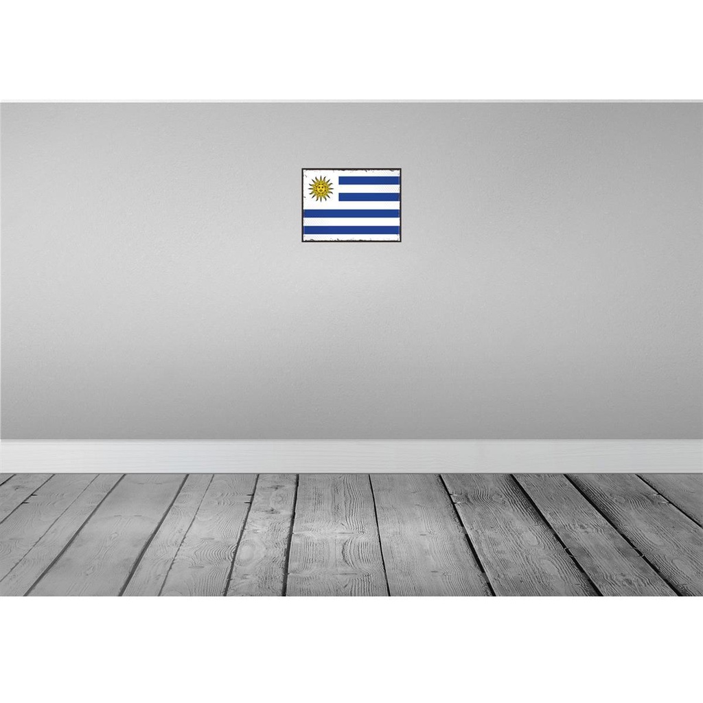 [LA-115722-H] Holzschild 20x30 cm Uruguays Uruguay Flagge Fahne Wappen Bild 2