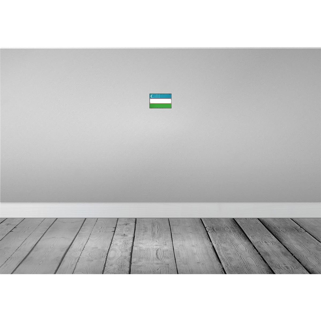 [LA-115724-1812] Blechschild 12x18 cm Usbekistans Uzbekistan Flagge Fahne Wappen Bild 2