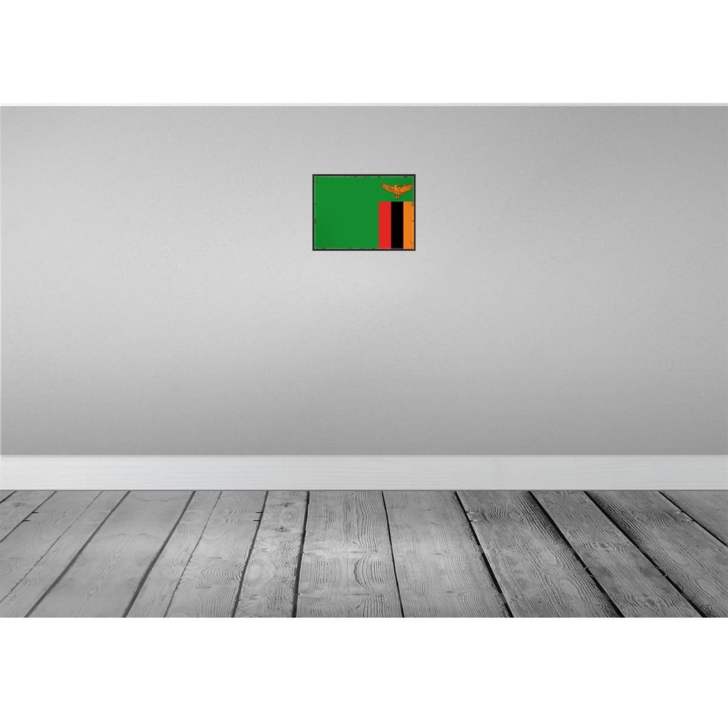 [LA-115733-2030] Blechschild 20x30 cm Sambias Zambia Flagge Fahne Wappen Bild 2