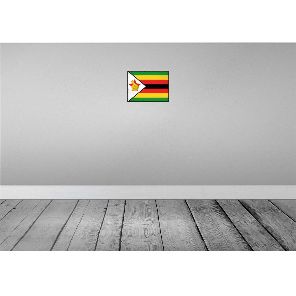 [LA-115734-H] Holzschild 20x30 cm Simbabwes Zimbabwe Flagge Fahne Wappen Bild 2