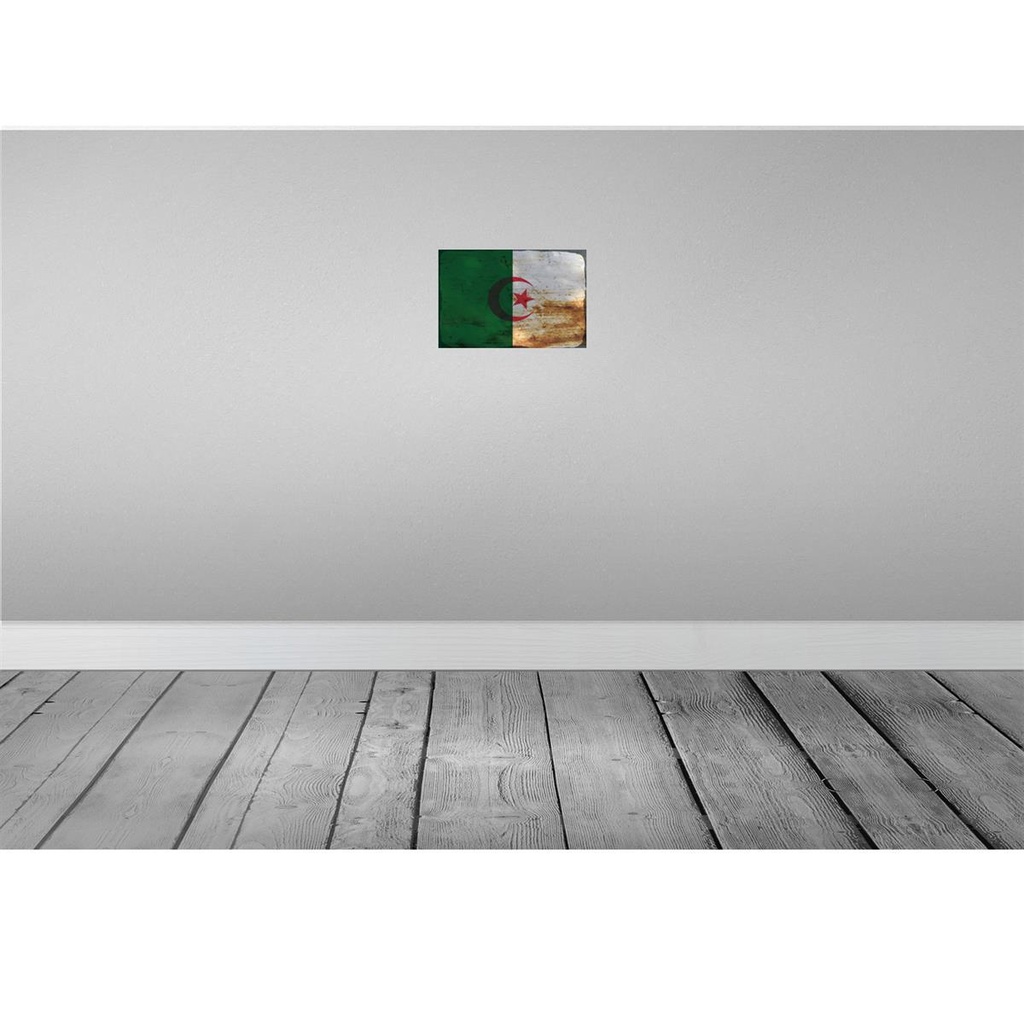 [LA-115738-H] Holzschild 20x30 cm Algerien Algeria Rost Flagge Fahne Wappen Bild 2